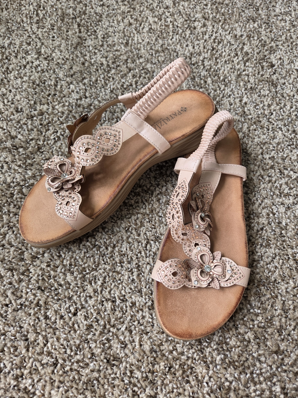 Elegant Women's Pink Embellished Slingback Sandals